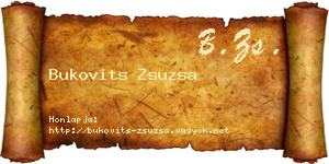Bukovits Zsuzsa névjegykártya